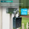 Kontrollera tuya smart hänglås Biometriskt fingeravtryck Dörrlås Lösenordsapp IC -kort Nyckel Unlock IP65 Vattentät anti Stöld Elektroniskt lås