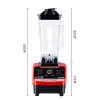 Blender 2000w tungt kommersiell kvalitet Blender Mixer Juicer Fruit Food Processor Ice Smoothies Blender Juice Crusher EU/UK Plug