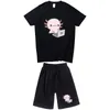 Traccetti da uomo Milk Axolotl Boba Men harajuku Aesthetic Graphic Unisex Funny Casual Tshirt Abito a maniche corte 2024