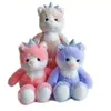 Exquis super mignon bouclé roi pingouin toys animaux beaux beaux jouets de chat en peluche violet rose bleu rose bleu