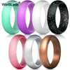 Ringos de cluster 7pcs/conjunto 4-10 tamanho alimentar grau FDA Silicone Ring Ring de 5,7 mm Hipoalergênico CrossFit Sports Flexible Sports for Men Women