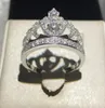 Handgemaakte mode -dame kroonring 925 Sterling Silver 5a zirkon cz verloving Wedding Rings5794728