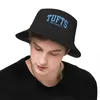 BERETS TUFTS -College Font Curved Bucket Hats Panama For Kids Bob Cool Fisherman Summer Beach Bishing Unisex Caps