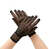 Women Black White Summer Driving Gloves Mesh Fishnet Gloves Lace Mittens Full Finger Girls Lace Fashion Mitten