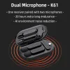 Microphones K61 Wireless Lavalier Microphone Studio Gaming Small micro avec une boîte de charge réduction du bruit pour iPhone Xiaomi Smart Mini Micropho