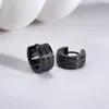 Hoop Earrings JHSL Small Punk Frosted For Men Black Stainless Steel High Quality Fashion Jewelry Dropship