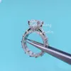 Custom Made 5Ctw Vvs Moissanite Diamond Real Solid Gold Wedding Rings For Women