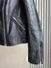 Moto en cuir pour femmes pour dames 2024 y2k de style tempérament chèque revers à zipper matelange veste imitation cool