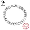 Brins Rinntin 925 Serling Silver 3.6 / 5/7 mm de largeur Solid Diamondcut Cuban Link Curb Chain Bracelet For Men Women Luxury Jewelry SB104