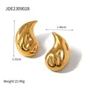 Stud Earrings Youthway Shiny Stainless Steel Fashion Hammer Water Drop For Women Texture Jewelry Golden Color Accessories