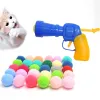 Toys Pet Plush Ball Launcher Toys Set Funny Cats Plastic Shooting Gun Kitten Training Run Interactive Supplies Dog Throwing Toys New