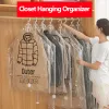 Väskor garderob hängande arrangör vakuumväska för klädförvaring väska med galgar utrymme sparar tätning väskor garderob komprimerad väska