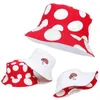 Boinas chapéus de bucket de bucha de dupla face Presente portátil Red/White Mushroom Padrão de praia Capinho de protetor solar Cap do pescador Homens Homens Homens Homens Men