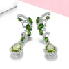 Stud Earrings HT2024 Fine Jewelry Solid 925 Sterling Silver Natural Green Olivine Gemstones 12 8mm For Women Presents