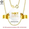 Pendanthalsband Rinntin 14K Solid Gold 1.0/1.2mm Diamond Cut Cable Chain Halsband för kvinnor AU585 Gul/vit/Rose Gold Neck Chain Jewelry GC02 240419