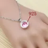 Strands rotondi zirconia cubica rosa 925 set di gioielli in argento per accessori per anneversari da donna Orecchini a sospensione bracciale ad anello