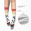 Meias masculinas retrô o Yodeling Cowgirl Alien Unisex Rodty Pattern Impresso Funny Crew Sock Gift