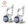 Örhängen Gem's Ballet 5.47CT Natural Iolite Blue Mystic Quartz Clip Earrings Pure 925 Sterling Silver Gemstones For Women Fine Jewelry