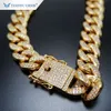 Tianyu ädelstenar is ut smyckekedja hiphop moissanite diamanter anpassade kubanska länk 14k 18k ren guldkedjor halsband