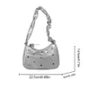 pu Leather Color Rhineste Underarm Bag Large Capacity Solid Color Girls Handbag Korean Style Summer Shoulder Bag Shop Z6Vg#