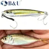 B U 30G40G60G 3D Print Metal Cast Jig Spoon Shore Casting Jigging Fish Sea Bass Saltvatten Fiske Lure Artificial Bait Tackle 240407