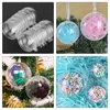 装飾的な置物40 PCS中空のプラスチック透明ボールガジェット透明な充填可能な飾り飾りクリスマスボールクリスマス装飾