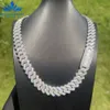 Hiphop -stil 925 Sterling Silver Miami Cuban Chain 12mm Bredd Högkvalitativ guldpläterad Iced Out Moissanite Cuban Link Chain