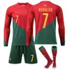 Soccer Sets/tracksuits Tracksuits 2223 Portugal World Cup Long Sleeved Jersey Set 7 c Ronaldo 8 b Fei Autumn Winter