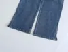 Kvinnors jeans europeiska och amerikanska 2024 våren denim pants gata stil smal passform hög midja slits raka byxor