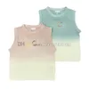 Gradient Color Vest Women Colorful Crystal Tanks Top Round Neck Vests Designer Breathable Tank Tops