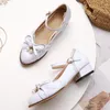 Casual Shoes Low Med Heels 3 cm Women Pumps Square Heel Ankle Strap Woman Party Kitten Kitten liten plus storlek 30 - 48