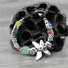 Charm Bracelets Anslow Fashion Jewelry Summer Spring Wristband Dragonfly Resin Handmade Beads Leather Bracelet For Women Gift LOW0795LB