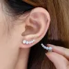 Boucles d'oreilles tbcyd d couleur Moisanite Smile Courbe Boucles d'oreilles pour les femmes S925 Silver Row Round Diamond Diamant Earts Party Bijoux