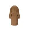 Marka ceket kadın ceket tasarımcısı ceket hafta sonu max maras kadın bel bağlı uzun kollu çift taraflı ceket