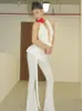 Absobe Solid Bow Laçage Patchwork Double couche Ruffles Pantalon Femme Femmes Mid Rise Slim Pantoure Tie Y2K Fashion Streetwear 240410