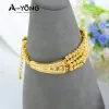 Strands Zirconia Bead Bracelet 21k Gold de oro Elegante brazalete Dubai Festival de lujo africano Joyería de boda