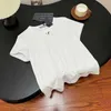 여자 티셔츠 디자이너 24 년 p 여름 삼각형 슬림 핏 흑백주의 기계 기본 다목적 고 탄성 짧은 슬리브 티셔츠 여성 4BV8