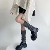 Kvinnliga strumpor JK Wool Gothic Harajuku Ballet Style Guards Pile Japanese Over Kne Boot Cuffs Streetwear