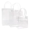 Sacs à provisions MultiSize Transparent Soft PVC Tote Tote Handsbag Emballage avec boucle de main Clear Plastic Cosmetic Sac