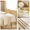 Table Cloth Geometric Jacquard Waterproof Spill Proof Rectangular Linen Effect Polyester Tablecloths Washable Dining Room Beige