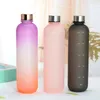 Water Bottles 1000ml Frosted Cup With Time Marker Outdoor Fitness Sports Large Capacity Drink Bottle Leak Proof Drop-resistant Kettle