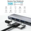 Hubs USB C Hub 7in1 with 4K HDMI SD/TF Card Slot 3.5mm Jack USB3.0 5Gbps Data Port USBC PD Charging for iPad Pro 2022 2021 MacBook