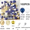 Party Decoration White Navy Blue Balloons Kit Metallic Gold Confetti Balloon Garland Arch Star Foil Ballon Birthday Wedding