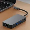 Hubs 4K 60Hz Multi USB Splitter USB 3.2 Typ C Multiple Expander Switch Hub 1000m Port Docking Station 6 I 1 FÖR MACBOOK iPad Xiaomi