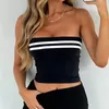 Women's Tanks Women Y2K Tube Top Strapless Backless Striped Vest 90s Vintage Slim Fit Summer Ladies Crop For Club Party Streetwear