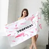 1pc Microfiber Printed Beach Vacation Swimming Bath Travel Sport Towel Versatile Square Quick Drying Swiming Pool Flamingo 240422
