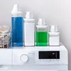 Förvaringsflaskor stor kapacitet tvättpulverbehållare rengöringsförpackning förpacknings tvättmedel tätning med mätkopp