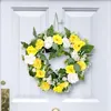 Decorative Flowers Wreath Foam Ring Advent Wealth Idyllic Heart Shaped Floral Rose Artificial Garland Door For Home Wedding
