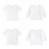 Sanlutoz Prinzessin Baby Girls Tops Cotton Girl Kleidung süß geborene T -Shirt White Fashion 240409