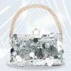 Envelope Evening Clutch Bag Female Crystal Day Clutch Wedding Purse Party Banquet Gold Silver Sequin Shoulder Bags with Chain